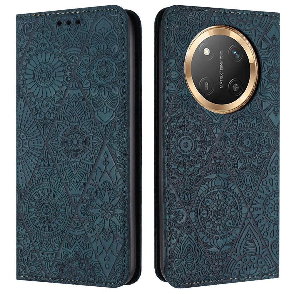 Wallet Case for Honor X60 Pro 5G / X9c 5G / Magic7 Lite 5G Imprinted Flower Stand Leather Phone Cover