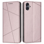 For Samsung Galaxy A08 5G / A07 4G Wallet Case Line Imprinted Leather Stand Phone Cover with Wrist Strap