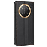 Wallet Case for Honor X60 Pro 5G / X9c 5G / Magic7 Lite 5G Line Imprinted Leather Stand Phone Cover with Wrist Strap