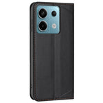For Xiaomi Redmi Note 13 Pro 5G Wallet Case Line Imprinted Leather Stand Phone Cover with Wrist Strap