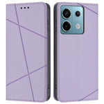 For Xiaomi Redmi Note 13 Pro 5G Wallet Case Line Imprinted Leather Stand Phone Cover with Wrist Strap
