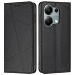 For Xiaomi Redmi Note 13 Pro 4G Wallet Case Line Imprinted Leather Stand Phone Cover with Wrist Strap