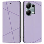For Xiaomi Redmi Note 13 Pro 4G Wallet Case Line Imprinted Leather Stand Phone Cover with Wrist Strap