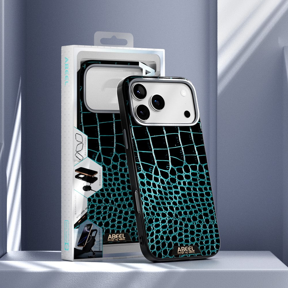 ABEEL For iPhone 17 Pro Max Case Compatible with MagSafe Crocodile Texture Micro-Embossing Back Cover