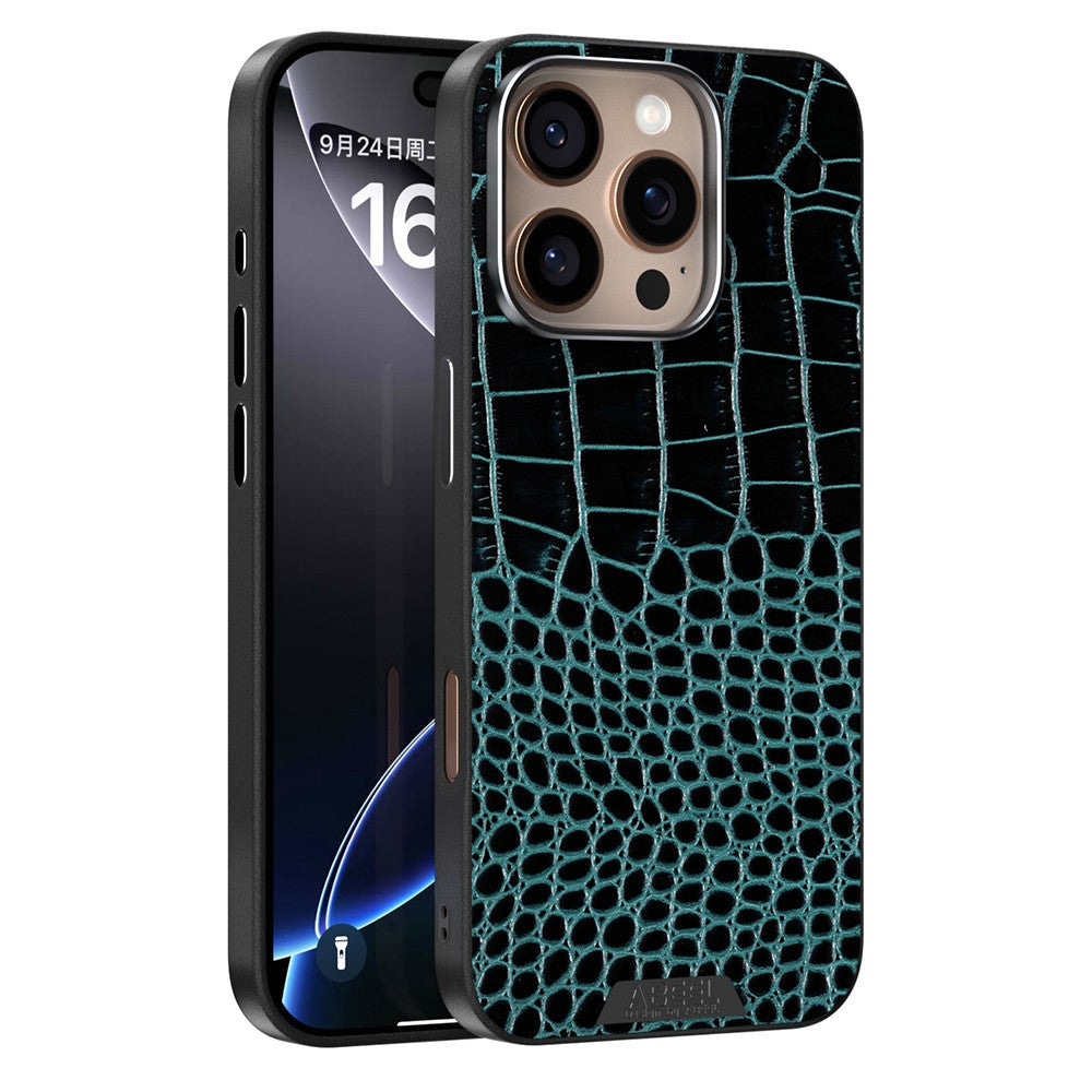 ABEEL For iPhone 16 Pro Case Compatible with MagSafe Crocodile Texture Micro-Embossing Back Cover