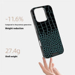 ABEEL For iPhone 16 Pro Case Compatible with MagSafe Crocodile Texture Micro-Embossing Back Cover