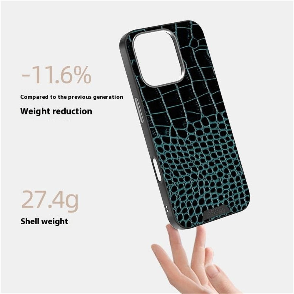 ABEEL For iPhone 16 Pro Case Compatible with MagSafe Crocodile Texture Micro-Embossing Back Cover