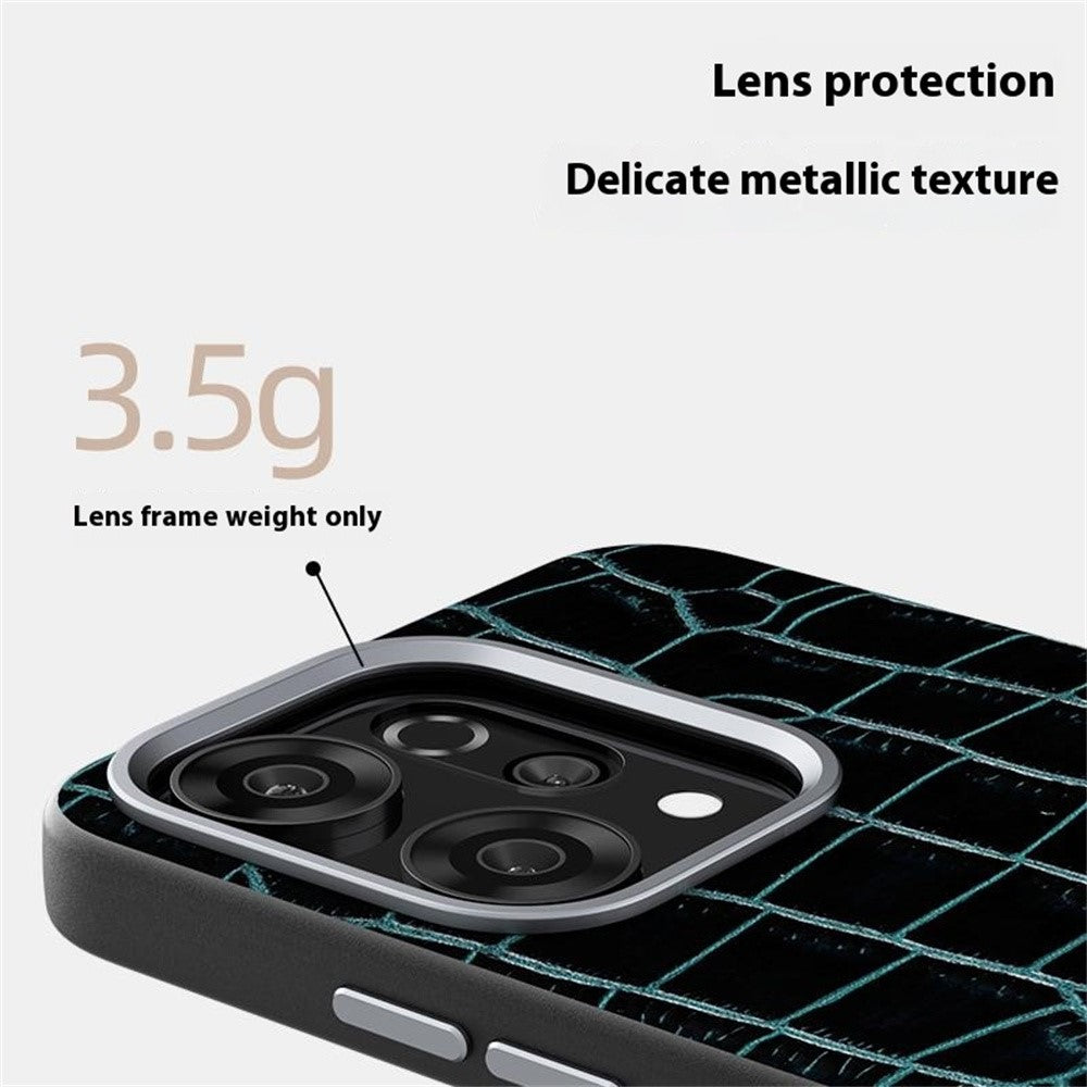 ABEEL For Oppo Reno14 Pro 5G (Global) Magnetic Case Crocodile Texture Micro-Embossing Back Cover