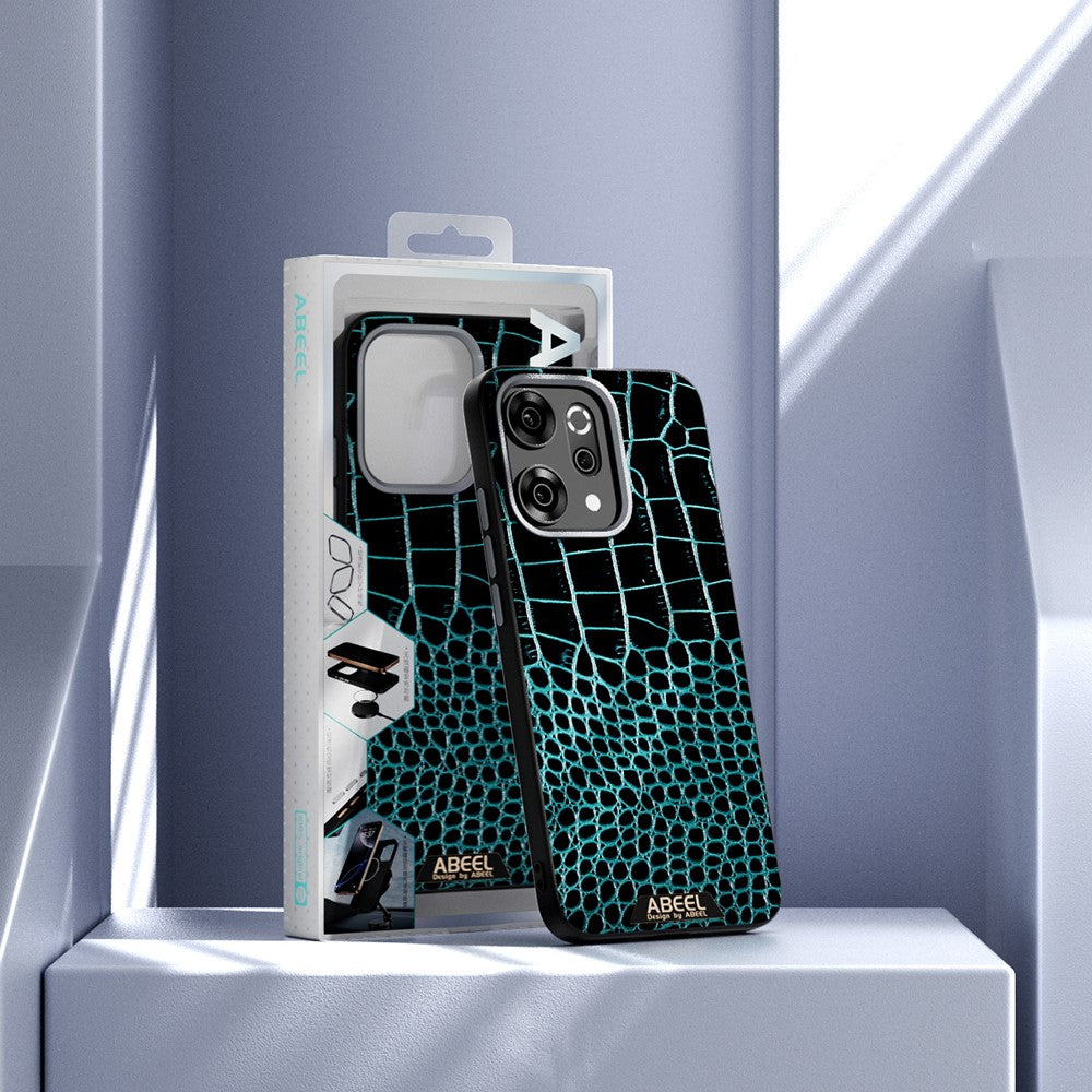 ABEEL For Oppo Reno14 Pro 5G (Global) Magnetic Case Crocodile Texture Micro-Embossing Back Cover