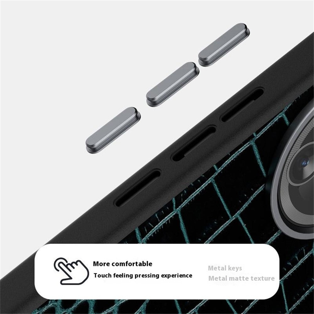 ABEEL För Xiaomi Redmi K80 5G / Poco F7 Pro 5G Magnetiskt Skal Krokodilstruktur Mikropräglad Baksida