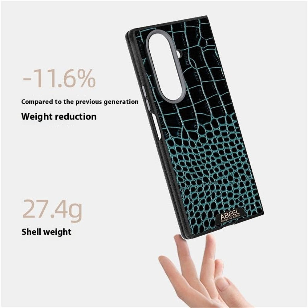 ABEEL For Samsung Galaxy Z Fold7 5G Magnetic Case Crocodile Texture Micro-Embossing Back Cover
