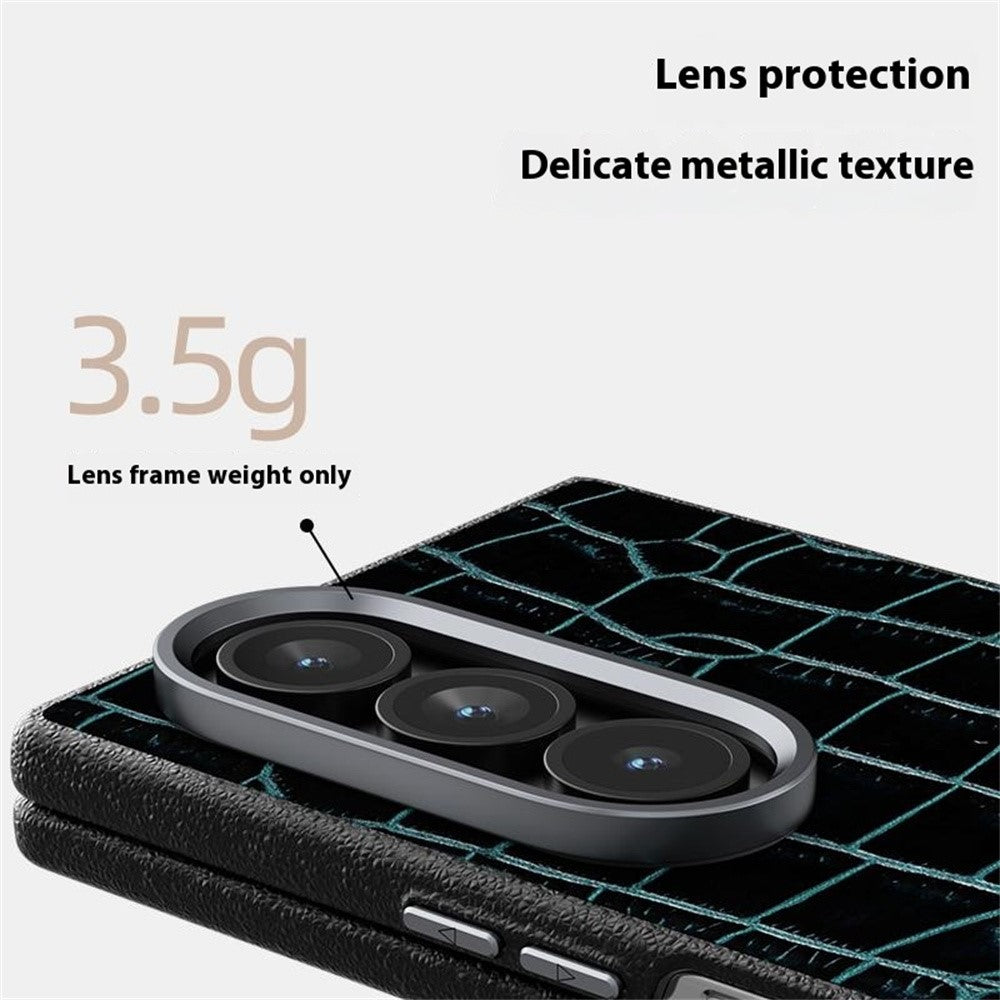 ABEEL For Samsung Galaxy Z Fold7 5G Magnetic Case Crocodile Texture Micro-Embossing Back Cover