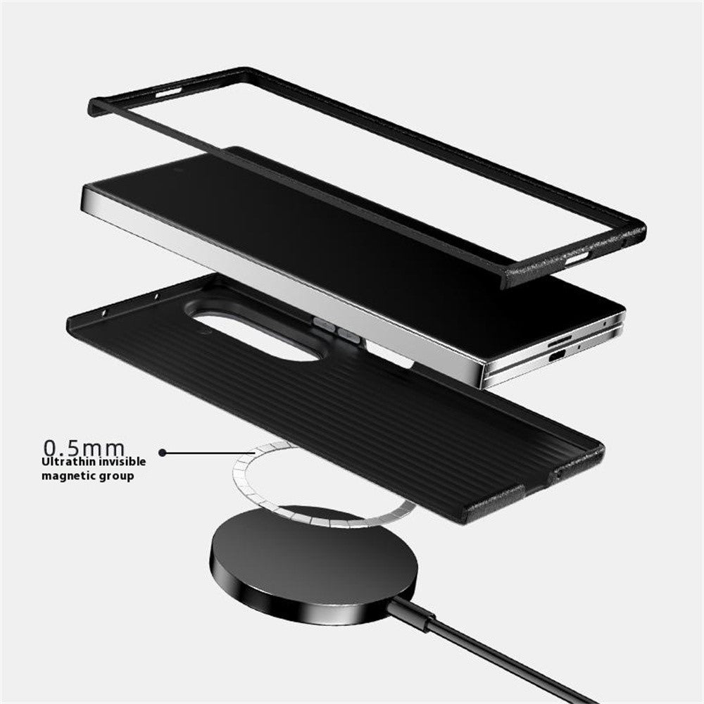 ABEEL For Samsung Galaxy Z Fold7 5G Magnetic Case Crocodile Texture Micro-Embossing Back Cover