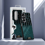 ABEEL For Samsung Galaxy Z Fold7 5G Magnetic Case Crocodile Texture Micro-Embossing Back Cover