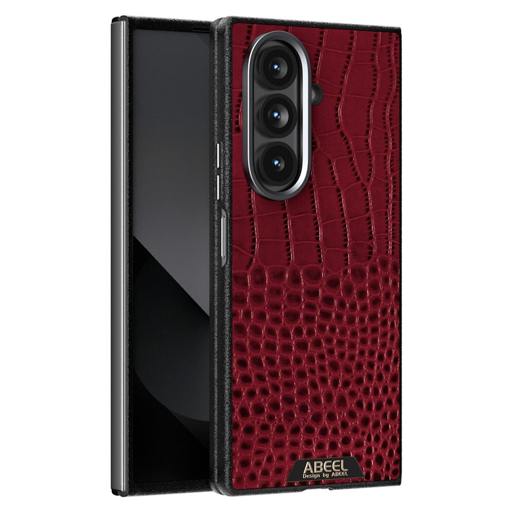 ABEEL For Samsung Galaxy Z Fold7 5G Magnetic Case Crocodile Texture Micro-Embossing Back Cover