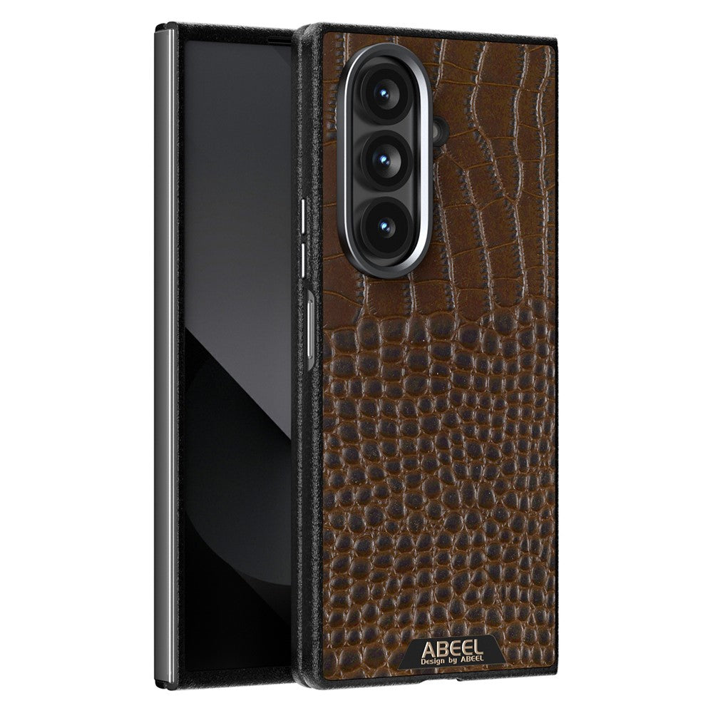 ABEEL For Samsung Galaxy Z Fold7 5G Magnetic Case Crocodile Texture Micro-Embossing Back Cover