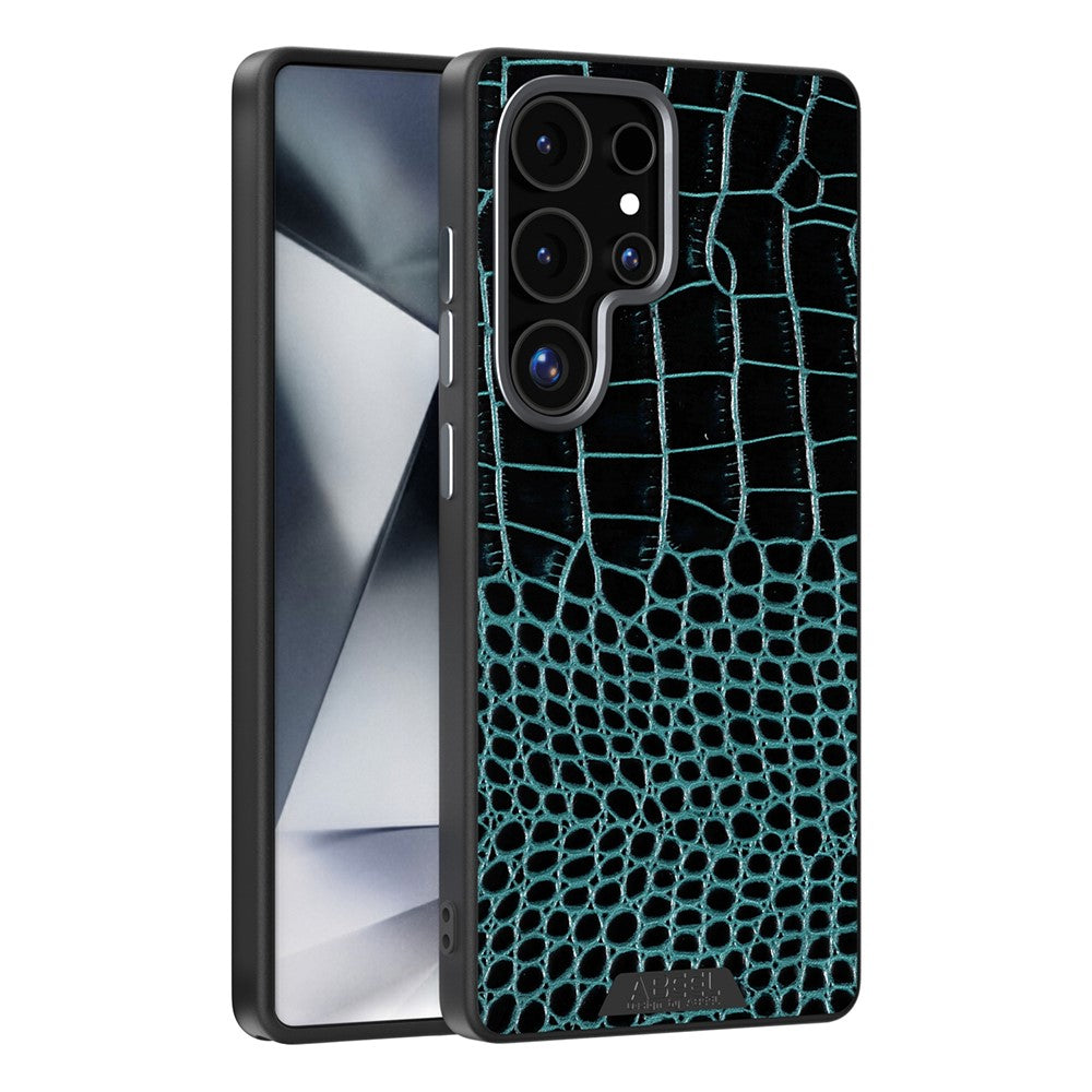 ABEEL För Samsung Galaxy S25 Ultra Magnetiskt Skal Krokodilstruktur Mikropräglad Baksida
