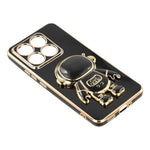 For Xiaomi 14T Pro Case Electroplating Soft TPU Phone Cover with Astronaut Hidden Kickstand