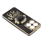 For Xiaomi 14T Pro Case Electroplating Soft TPU Phone Cover with Astronaut Hidden Kickstand