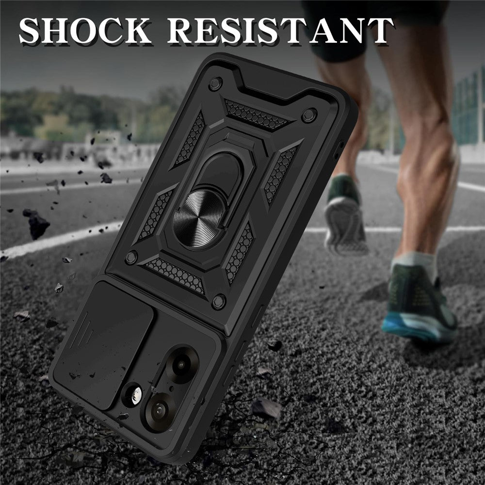 OnePlus Nord CE5 5G / Ace 5 Racing 5G-skal med skjutbart kameralock PC + TPU-stativmobilskal