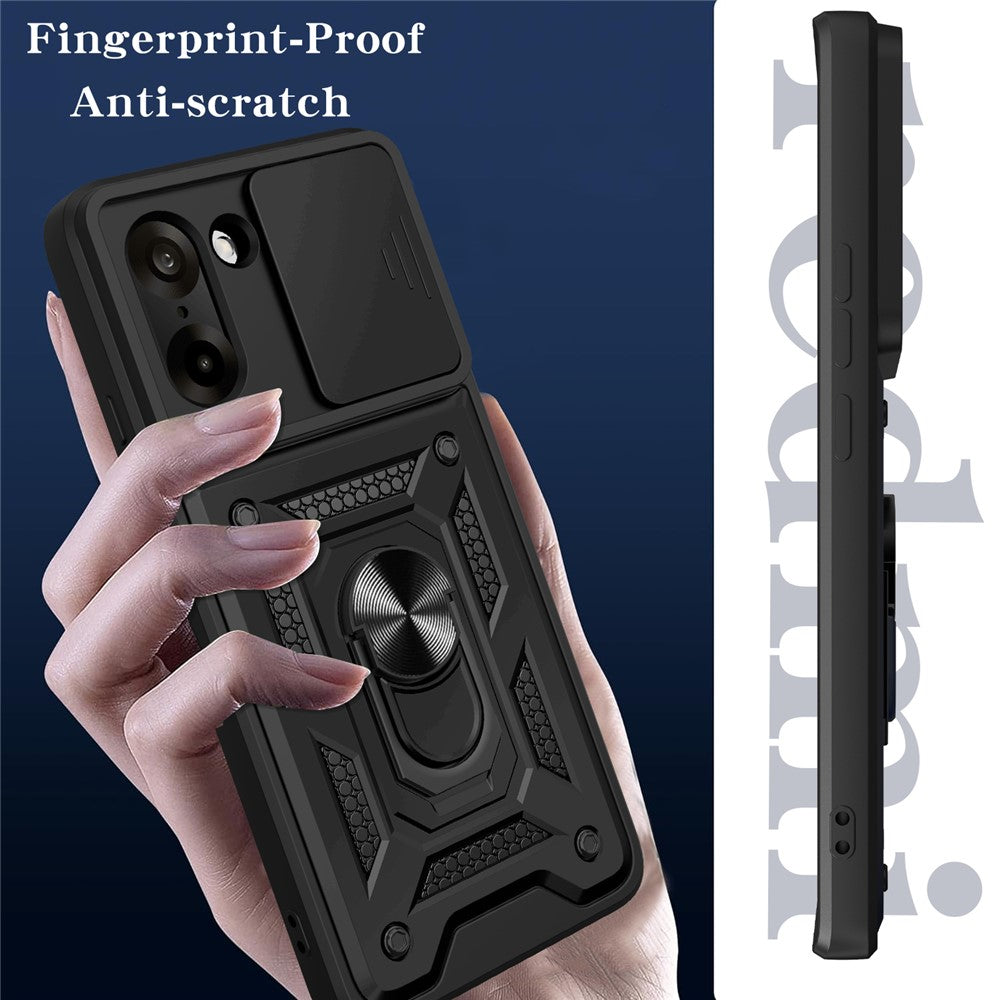 OnePlus Nord CE5 5G / Ace 5 Racing 5G-skal med skjutbart kameralock PC + TPU-stativmobilskal