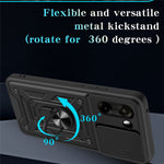 OnePlus Nord CE5 5G / Ace 5 Racing 5G-skal med skjutbart kameralock PC + TPU-stativmobilskal