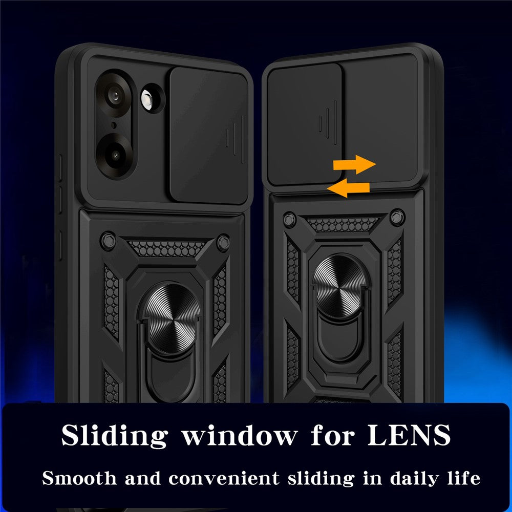 OnePlus Nord CE5 5G / Ace 5 Racing 5G-skal med skjutbart kameralock PC + TPU-stativmobilskal
