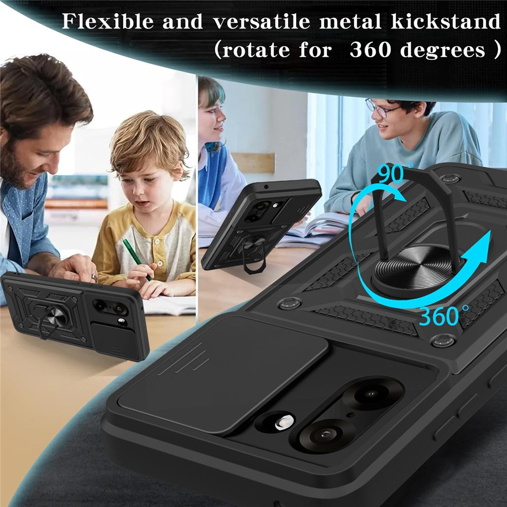 OnePlus Nord CE5 5G / Ace 5 Racing 5G-skal med skjutbart kameralock PC + TPU-stativmobilskal