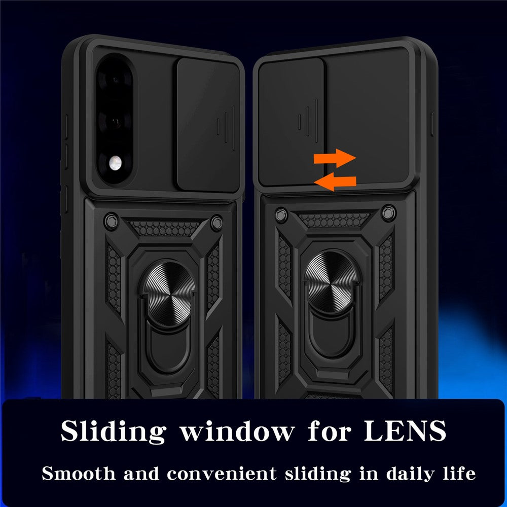 OnePlus Nord 5 5G / Ace 5 Ultra 5G-skal med skjutbart kameralock PC + TPU-stativmobilskal