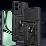 Til Samsung Galaxy A08 5G / A08 4G / A07 5G / A07 4G Cover med skydelåg til kamera PC + TPU Kickstand Telefoncover