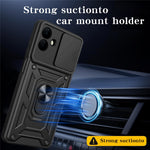 Til Samsung Galaxy A08 5G / A08 4G / A07 5G / A07 4G Cover med skydelåg til kamera PC + TPU Kickstand Telefoncover