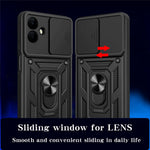 Til Samsung Galaxy A08 5G / A08 4G / A07 5G / A07 4G Cover med skydelåg til kamera PC + TPU Kickstand Telefoncover