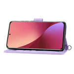 For Xiaomi 12T 5G / Redmi K50 Ultra 5G Imprinted Flowers  Wallet Case Skin-Touch PU Leather Stand Multiple Card Slots Flip Protective Cover with Wrist Strap and Shoulder Strap