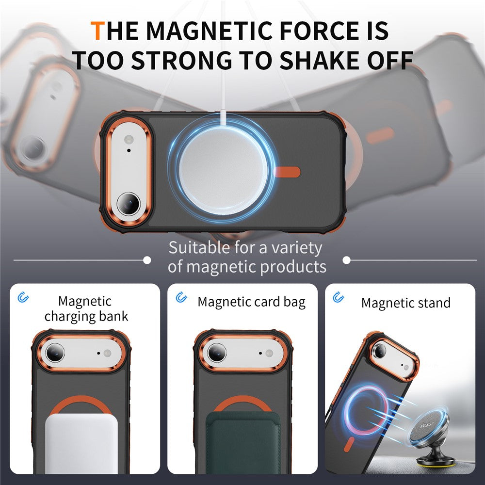 Til iPhone Air Cover med Linse-Kickstand Mat Telefon Bagcover Kompatibel med MagSafe