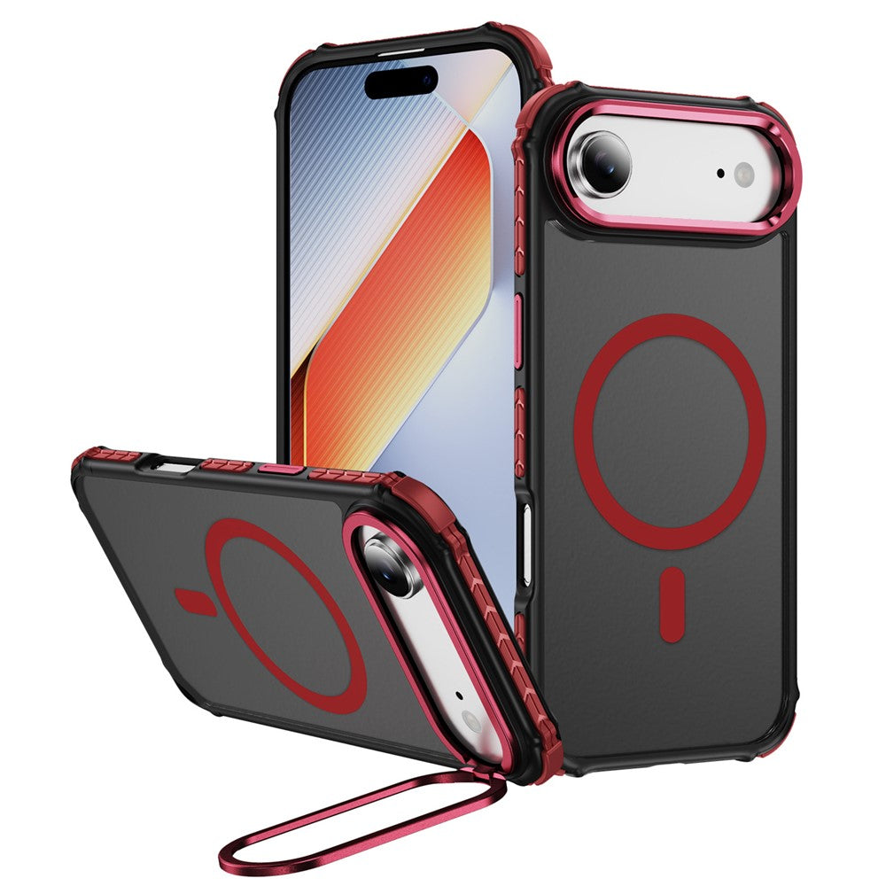 Til iPhone Air Cover med Linse-Kickstand Mat Telefon Bagcover Kompatibel med MagSafe