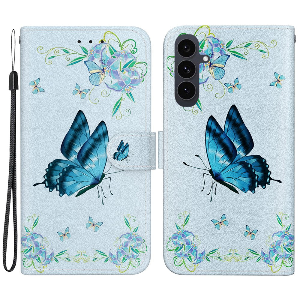 For Samsung Galaxy S25 FE Wallet Phone Case Anti-Drop Pattern Printing Leather Flip Cover with Strap