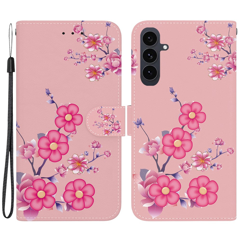 For Samsung Galaxy S25 FE Wallet Phone Case Anti-Drop Pattern Printing Leather Flip Cover with Strap