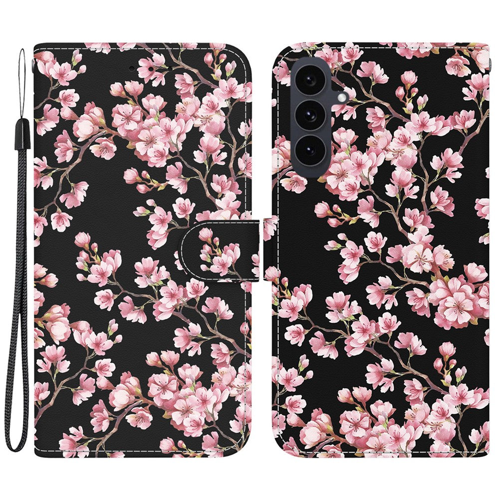 For Samsung Galaxy S25 FE Wallet Phone Case Anti-Drop Pattern Printing Leather Flip Cover with Strap