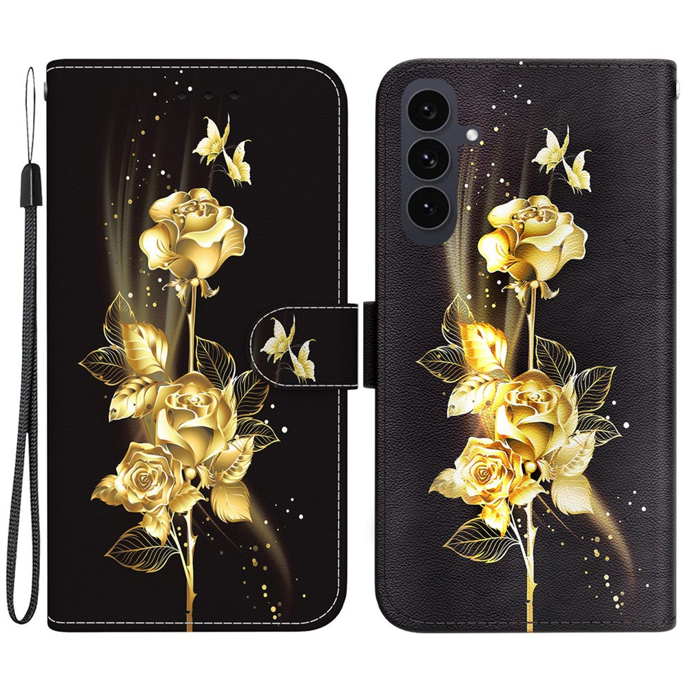 For Samsung Galaxy S25 FE Wallet Phone Case Anti-Drop Pattern Printing Leather Flip Cover with Strap