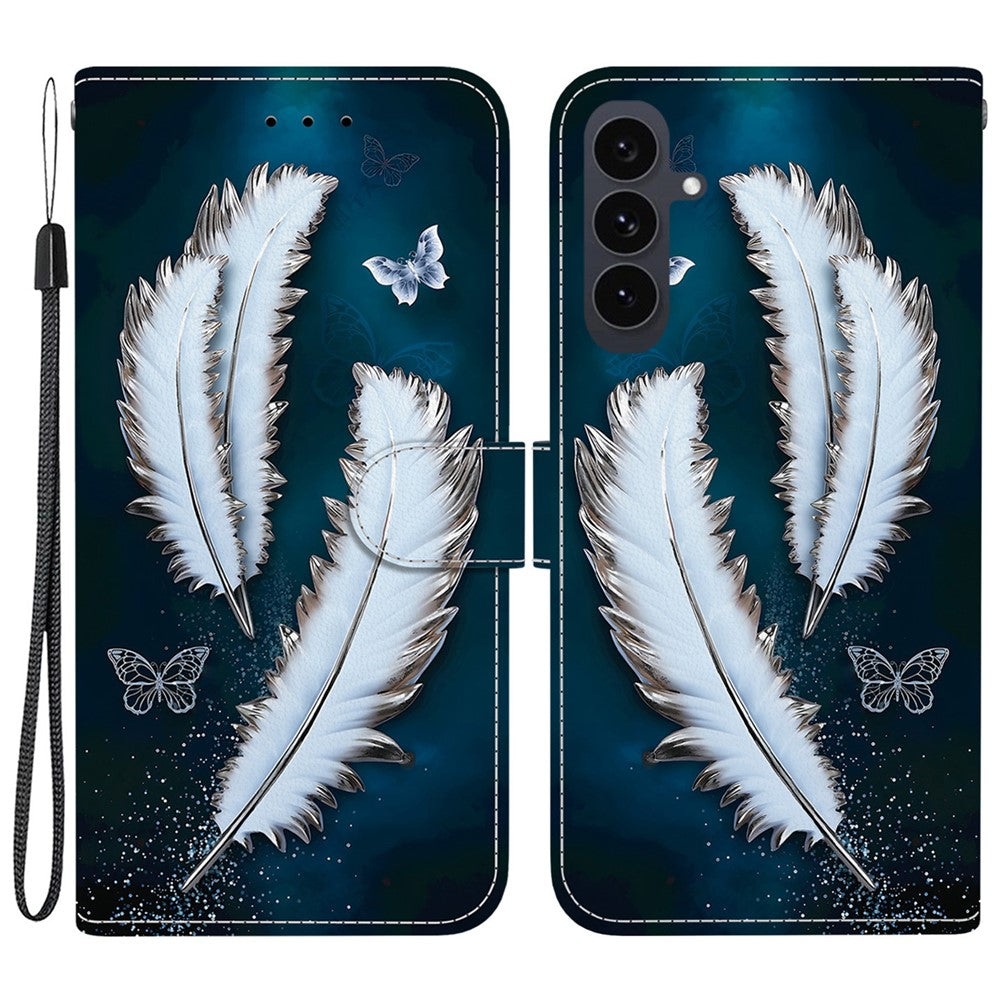 For Samsung Galaxy S25 FE Case Pattern Printing Leather Flip Wallet Phone Cover with Lanyard