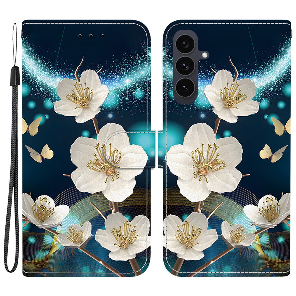 For Samsung Galaxy S25 FE Case Pattern Printing Leather Flip Wallet Phone Cover with Lanyard