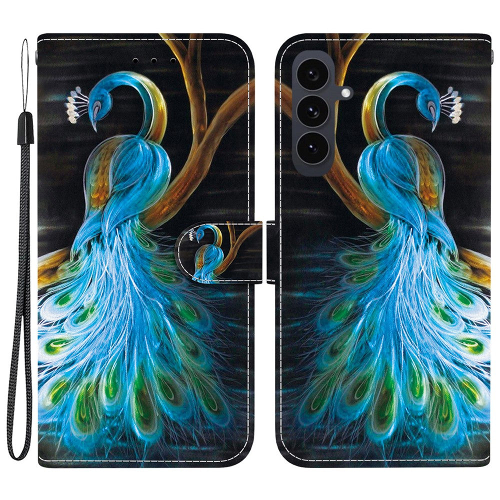 For Samsung Galaxy S25 FE Case Pattern Printing Leather Flip Wallet Phone Cover with Lanyard