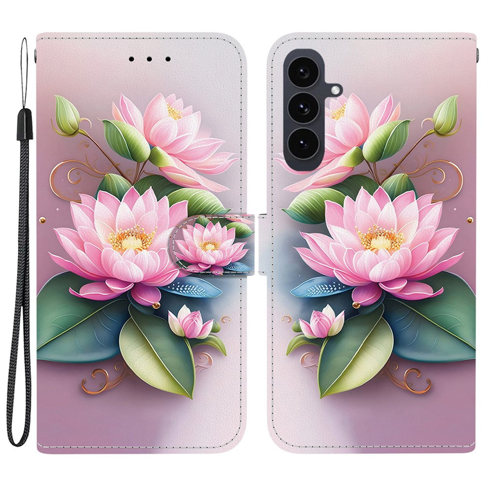 For Samsung Galaxy S25 FE Case Pattern Printing Leather Flip Wallet Phone Cover with Lanyard