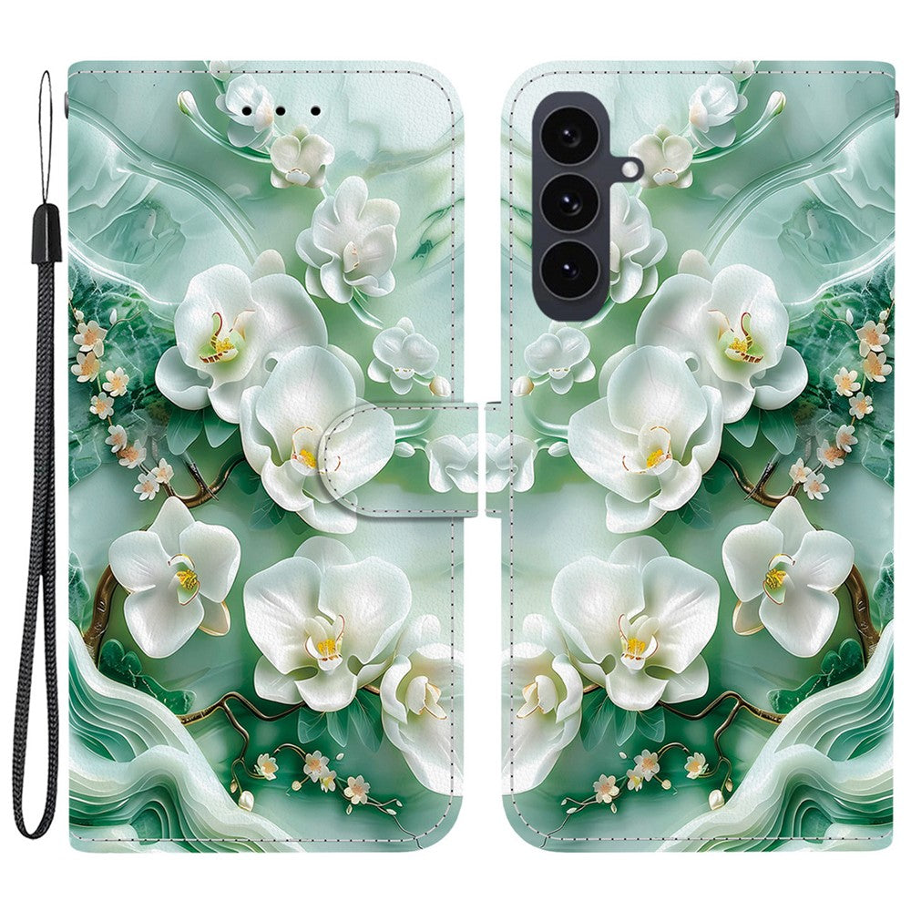 For Samsung Galaxy S25 FE Case Pattern Printing Leather Flip Wallet Phone Cover with Lanyard