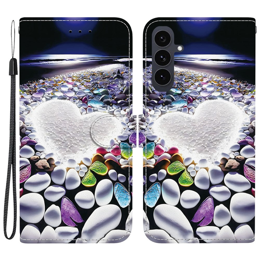 For Samsung Galaxy S25 FE Case Pattern Printing Leather Flip Wallet Phone Cover with Lanyard