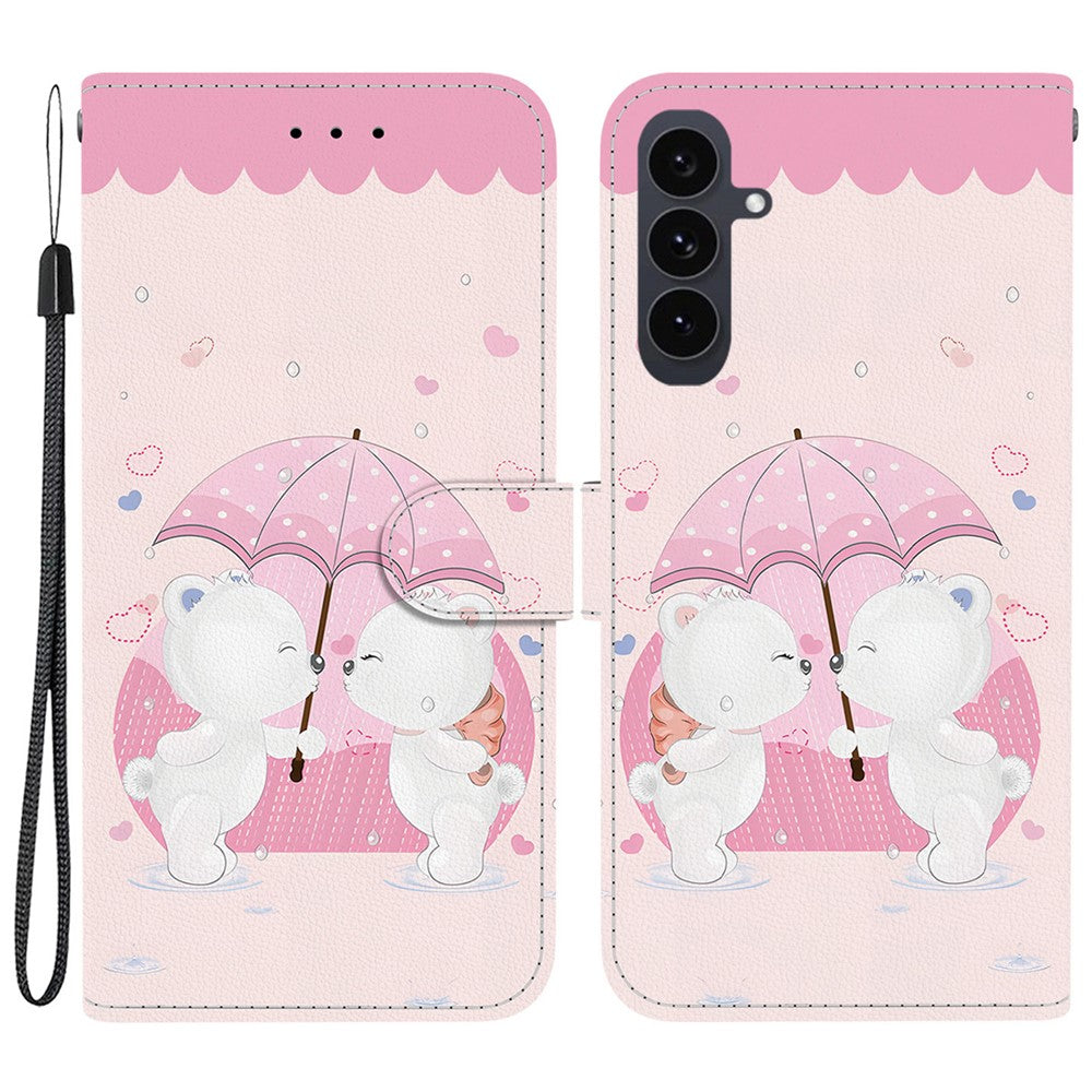 For Samsung Galaxy S25 FE Case Pattern Printing Leather Flip Wallet Phone Cover with Lanyard
