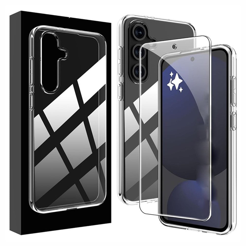 For Samsung Galaxy A18 5G / A18 4G / A17 5G / A17 4G Clear TPU Anti-Scratch Phone Case + 2.5D Arc Edge Screen Protector