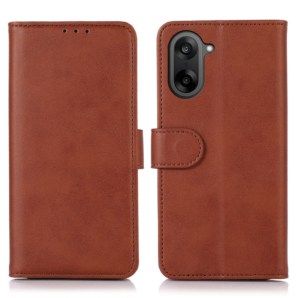 OnePlus Nord CE5 5G / Ace 5 Racing 5G-mobilskal, plånboksfodral i läder med kohud och stativ