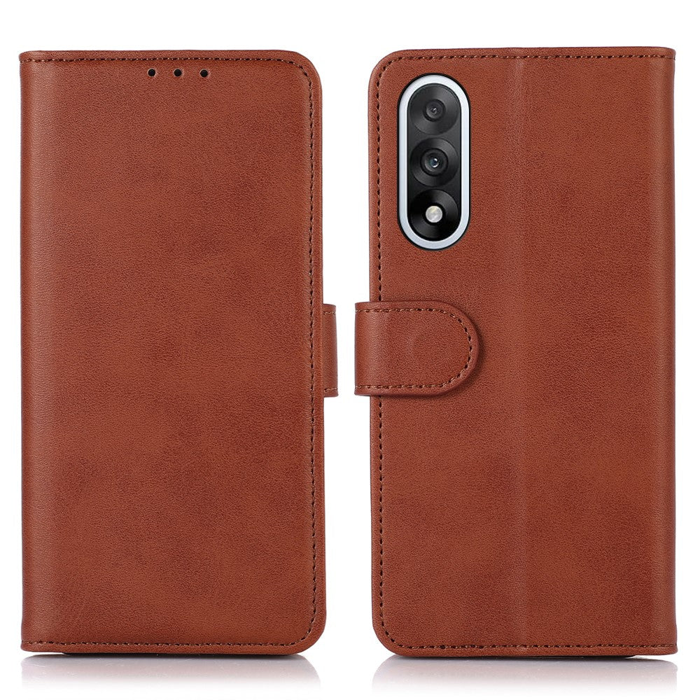 OnePlus Nord 5 5G / Ace 5 Ultra 5G-skal, plånboksfodral i läder med kohud och stativ