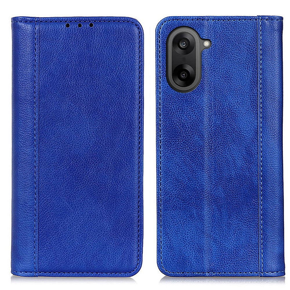 OnePlus Nord CE5 5G / Ace 5 Racing 5G stativcover i splitlæder med litchi-tekstur og pung-etui